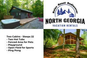 Two Cabins with Hot Tubs & Playground